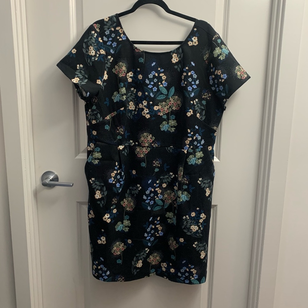 Loft Navy Floral Dress
